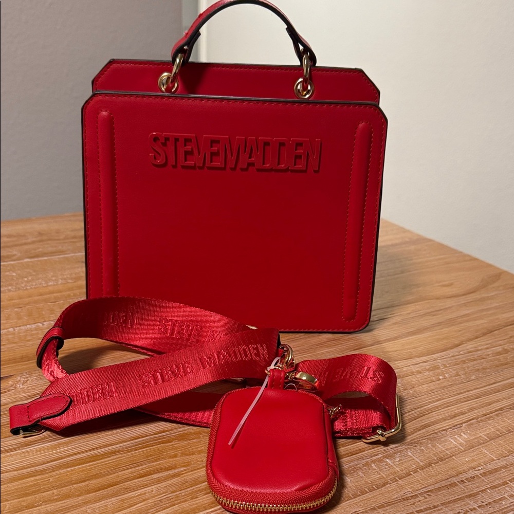 Steve Madden Bold Red Crossbody Bag Set